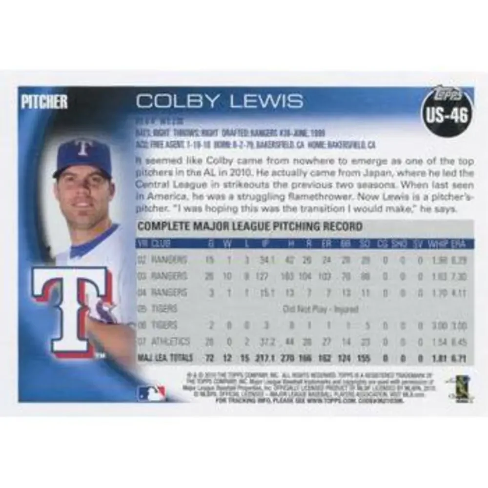 2010 Topps Update Colby Lewis US-46 Texas Rangers